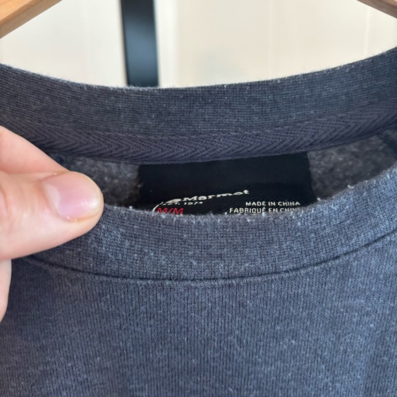 Marmot Blue Gray Cotton Blend Graphic Crewneck Pullover Sweater Mens M *NOTE - Picture 5 of 10